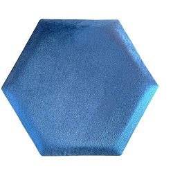 Čalúnený Panel 2ks, 36x34cm Hexagon, Tmavomodrá