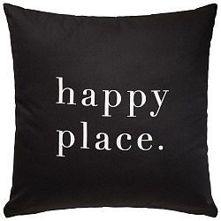 Dekoračný Vankúš Happy Place, 45/45cm, Čierna