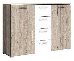 Komoda Benson Typ 26 (san remo svetlý + biela)