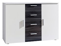 Komoda Verwood Typ 26 (biela + orech)