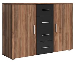 Komoda Verwood Typ 26 (orech + čierna)