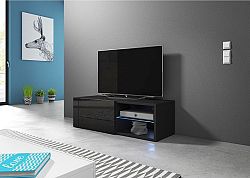 TV stolík/skrinka Best (čierna + lesk čierny)