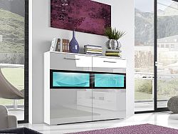 Vitrína Sapphire Typ 45 (biela + biely lesk)