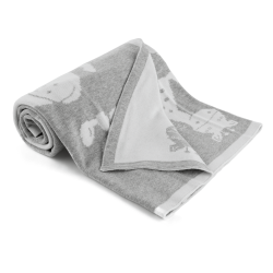 TEMPO-KONDELA ANEYO, obojstranná bavlnená deka, sivá/biela, 80x100 cm