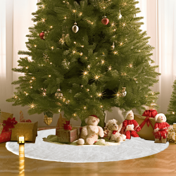 Umelá kožušina pod vianočný stromček, biela, 150x150, RABITO