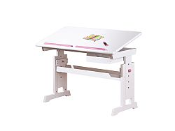 Detský písací stolík Baru (biela + ružová)