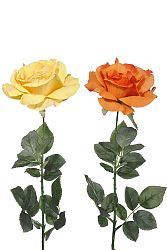 Kvetina Ruža (74x0x0cm) (Žltá + Oranžová) (2ks)