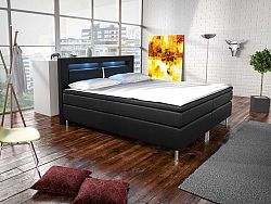Manželská posteľ Boxspring 160 cm Marilia I (čierna) (s matracmi)