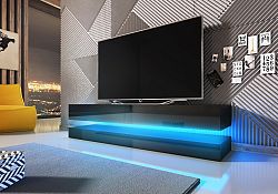 TV stolík Fly (čierny lesk + čierna matná)