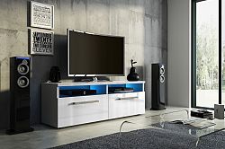 TV stolík/skrinka Bonn (biely lesk + biela matná)