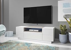 TV stolík/skrinka Box (beton + biely lesk)