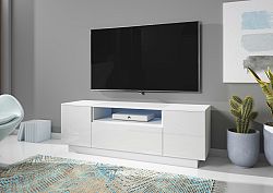 TV stolík/skrinka Box (biela + biely lesk)