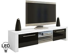 TV stolík/skrinka Helix (biela + lesk čierny)