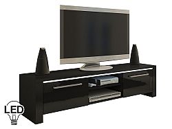 TV stolík/skrinka Helix (čierna + lesk čierny)