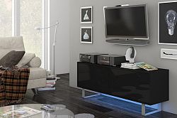TV stolík/skrinka King 1 (čierna + lesk čierny)
