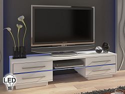 TV stolík/skrinka Laguna (biela + lesk biely)