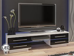 TV stolík/skrinka Laguna (biela + lesk čierny)