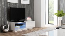 TV stolík/skrinka Livo RTV-120S (biela + lesk biely)