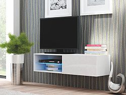 TV stolík/skrinka Livo RTV-120W (biela + lesk biely)