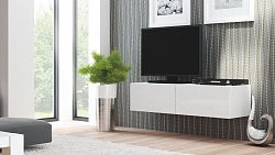TV stolík/skrinka Livo RTV-160W (biela + lesk biely)