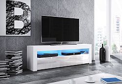 TV stolík/skrinka Mex (biela matná + biely lesk)