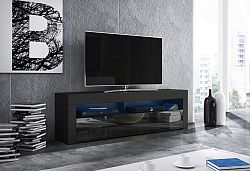 TV stolík/skrinka Mex (čierna matná + čierny lesk)