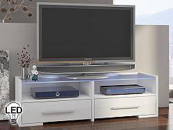 TV stolík/skrinka Semprio (biela + lesk biely)