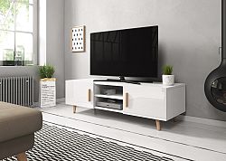TV stolík/skrinka Sweden 2 (biely lesk + biela matná)